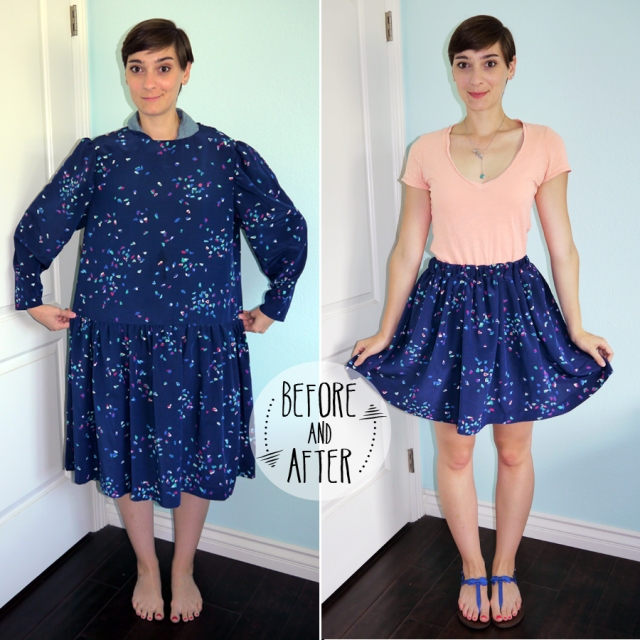 Dress-to-Skirt-Refashion-Tutorial_before-and-after
